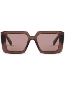 Prada Eyewear lunettes de soleil carrées à plaque logo - Marron