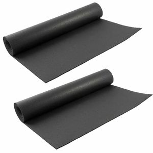 2x stuks zwarte yogamatten/sportmatten 180 x 60 cm