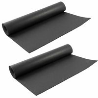 2x stuks zwarte yogamatten/sportmatten 180 x 60 cm - thumbnail