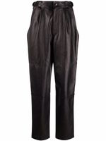 ISABEL MARANT pantalon droit en cuir - Noir - thumbnail