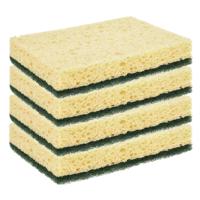 8x Schuurspons/viscose spons groene schuurlaag 13 x 9 x 2,5 cm