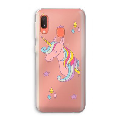 Roze eenhoorn: Samsung Galaxy A20e Transparant Hoesje