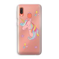 Roze eenhoorn: Samsung Galaxy A20e Transparant Hoesje