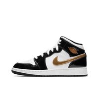 Air Jordan 1 Mid SE Black Gold Patent Leather (GS)