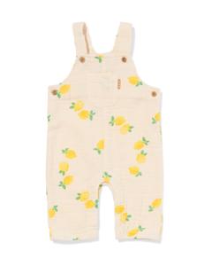 HEMA Newborn Tuinbroek Mousseline Citroen Ecru (ecru)