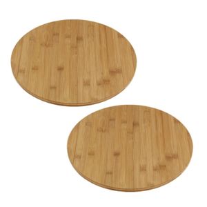 3x stuks draaiende hapjes serveer planken bamboe hout 35 cm