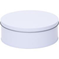 Koekblik opbergblik - wit - rond - D18 x H7 cm - Voorraadblikken - Snoeptrommel - koektrommel Koekblik opbergblik - wit - rond - D18 x H7 cm - Voorraadblikken - Snoeptrommel - koektrommel