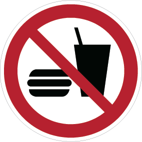 Eten en drinken verboden - Ø 200 mm - Kunststof bord
