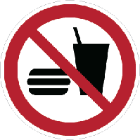 Eten en drinken verboden - Ø 200 mm - Kunststof bord - thumbnail