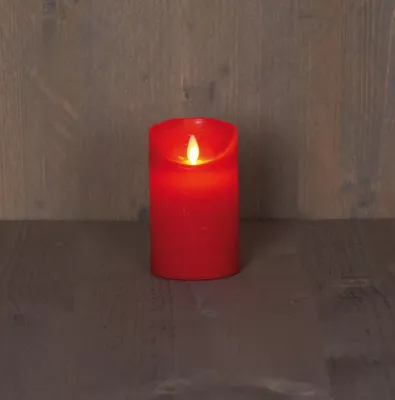 LED Kaars Wax Rood 12,5cm