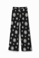 Flared broek met geometrisch dessin - BLACK - 9/10