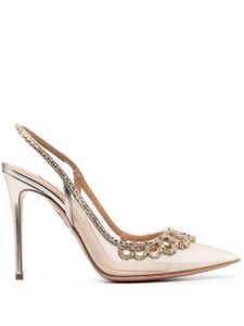 Aquazzura escarpins Tiara 105 mm à bride arrière - Tons neutres