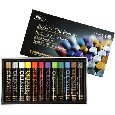 Gallery Oliepastel, L: 7 cm, dikte 11 mm, metallic kleuren, 12 stuk/ 1 doos