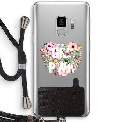 GRL PWR Flower: Samsung Galaxy S9 Transparant Hoesje met koord