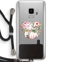 GRL PWR Flower: Samsung Galaxy S9 Transparant Hoesje met koord