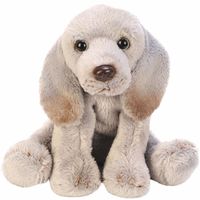Speelgoed knuffel pluche Weimaraner hond grijs13 cm   -