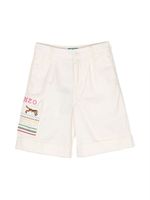 Kenzo Kids short en coton à broderies - Tons neutres - thumbnail