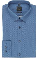 OLYMP No. Six Super Slim Overhemd blauw, Motief