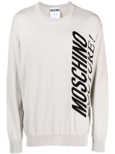 Moschino pull à logo en jacquard - Gris