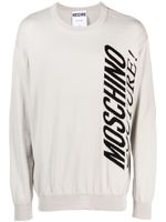 Moschino logo-jacquard cotton jumper - Gris