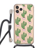 Cactus Lover: iPhone 11 Pro Max Transparant Hoesje met koord