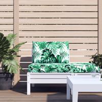 VidaXL Palletkussens 2 st stof bladpatroon