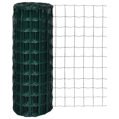 VidaXL Euro hek 10x1,0 m staal groen