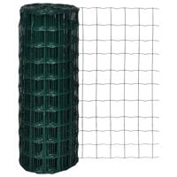 VidaXL Euro hek 10x1,0 m staal groen