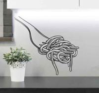 Keuken stickers Spaghettivork gravure stijl - thumbnail