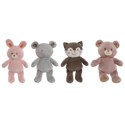Knuffel Home ESPRIT Bruin Grijs Roze Polyester Dier 28 x 22 x 32 cm (4 Stuks)