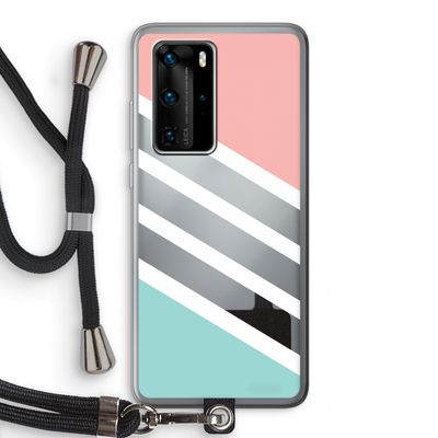 Strepen pastel: Huawei P40 Pro Transparant Hoesje met koord