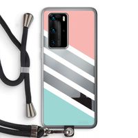 Strepen pastel: Huawei P40 Pro Transparant Hoesje met koord