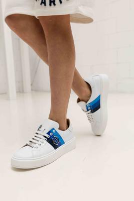Philipp Plein 80013 01 Sneakers Kids Wit/Blauw - Maat 37 - Kleur: WitBlauw | Soccerfanshop