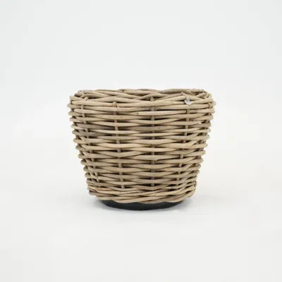 Drypot Sawah Extra Dik Rotan Grijs d68h52cm met dichte inzetpot