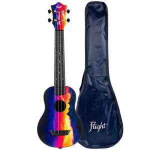 Flight Travel Series TUSL-EE Sunset Elise Ecklund Signature Concert Scale sopraan ukelele met gigbag