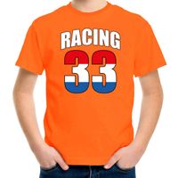 Racing 33 supporter / race fan t-shirt oranje voor kinderen