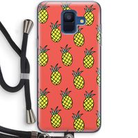 Ananas: Samsung Galaxy A6 (2018) Transparant Hoesje met koord