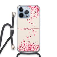 Hartjes en kusjes: iPhone 13 Pro Transparant Hoesje met koord