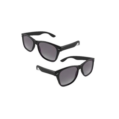 Hippe Party zonnebril - 4x stuks - zwart - plastic - UV400 - verkleedbril - carnaval/verkleed