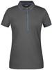 James & Nicholson JN727 Ladies´ Polo Stripe - Graphite-(Solid)/Aqua - XS