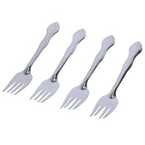 Gebaksvork - 4x stuks - zilver - krullen - 18 cm - gebak/cake - vaatwasser bestendig