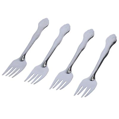 Gebaksvork - 4x stuks - zilver - krullen - 18 cm - gebak/cake - vaatwasser bestendig