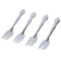Gebaksvork - 4x stuks - zilver - krullen - 18 cm - gebak/cake - vaatwasser bestendig Gebaksvork - 4x stuks - zilver - krullen - 18 cm - gebak/cake - vaatwasser bestendig