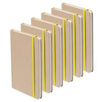 Notitieblok - Set van 6x stuks - luxe - met elastiek - notitieboekje - - A5 formaat - 100 bladzijdes