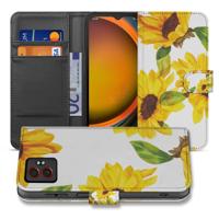 Zonnebloemen Design Samsung Galaxy Xcover 7 Pro | Bookcase Hoesje Met Wallet En PU Leer Voor 3 Pasjes