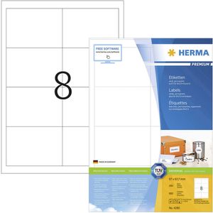 Herma 4280 Universele etiketten 97 x 67.7 mm Papier Wit 800 stuk(s) Permanent hechtend Inkjet, Laser (zwart/wit), Laser (kleur), Kopiëren (zwart/wit), Kopiëren