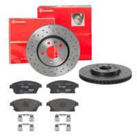 Remmenset, remschijf BREMBO, Remschijftype: Geperforeerd / Geventileerd, Inbouwplaats: Vooras, u.a. für Opel, Vauxhall, Chevrolet