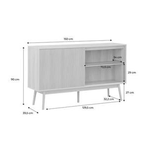 sweeek - Dressoir, donker houtdecor, Linear, B 150 x D 39.5 x H 90cm