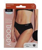 Boody Menstruatieondergoed Bikinislip Zwart Normaal/Hevig Maat L