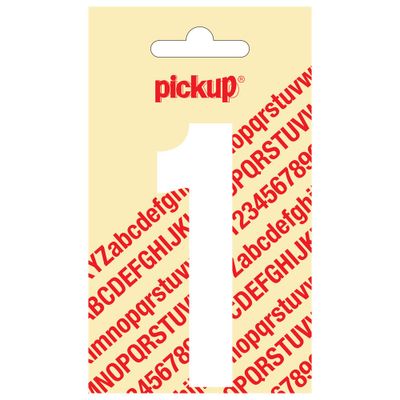 Plakcijfer Nobel 90 mm wit 1